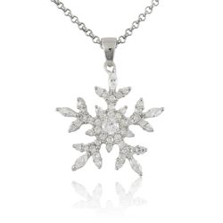 Snowflake Cubic Zirconia Sterling Necklace Snowflake Cubic Zirconia Sterling Necklace